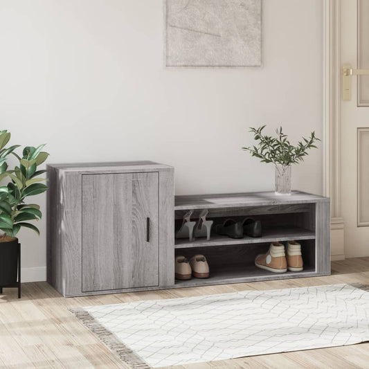 Schoenenkast 130x35x54 cm bewerkt hout grijs sonoma is nu te koop bij PeponiXL, paradijselijk wonen!
