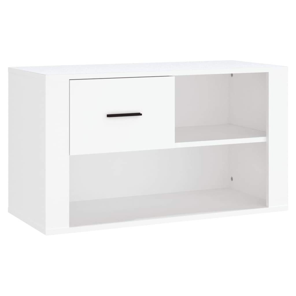 Schoenenkast 80x35x45 cm bewerkt hout wit is nu te koop bij PeponiXL, paradijselijk wonen!