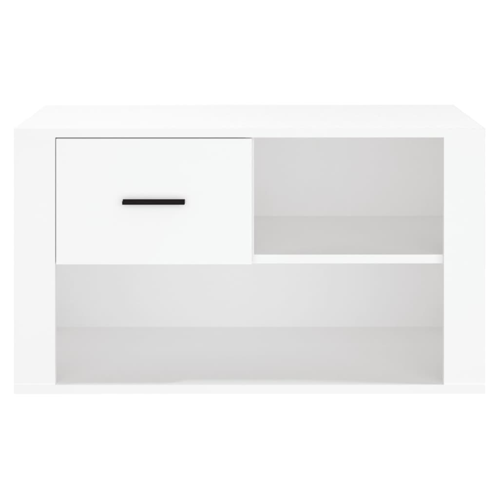 Schoenenkast 80x35x45 cm bewerkt hout wit is nu te koop bij PeponiXL, paradijselijk wonen!