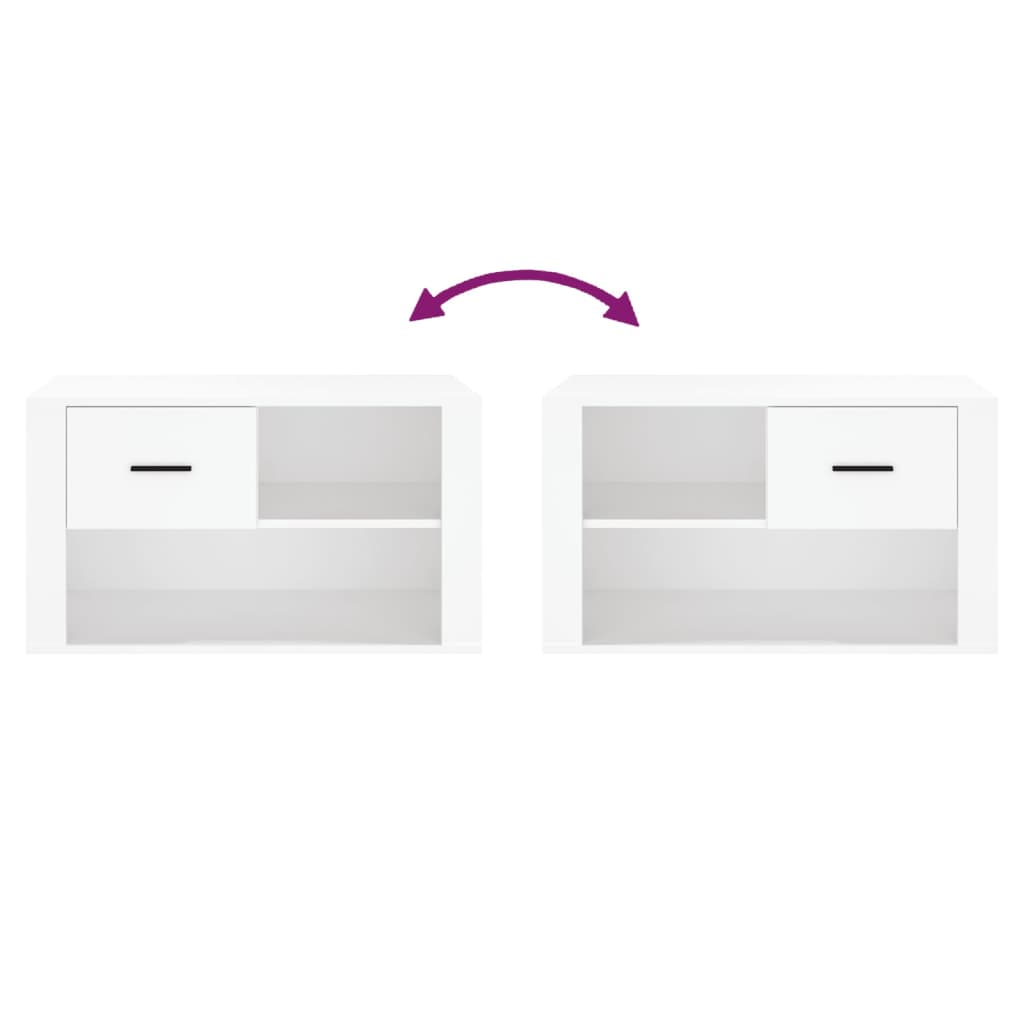 Schoenenkast 80x35x45 cm bewerkt hout wit is nu te koop bij PeponiXL, paradijselijk wonen!
