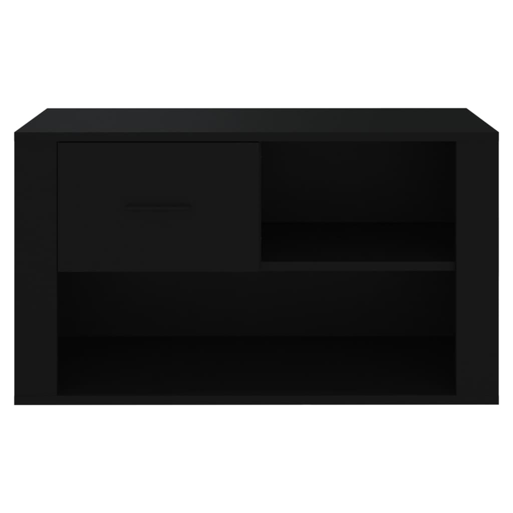 Schoenenkast 80x35x45 cm bewerkt hout zwart is nu te koop bij PeponiXL, paradijselijk wonen!