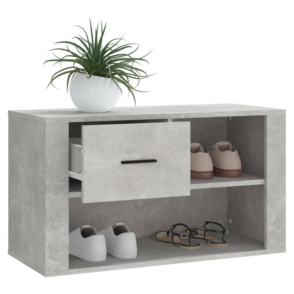 Schoenenkast 80x35x45 cm bewerkt hout betongrijs is nu te koop bij PeponiXL, paradijselijk wonen!