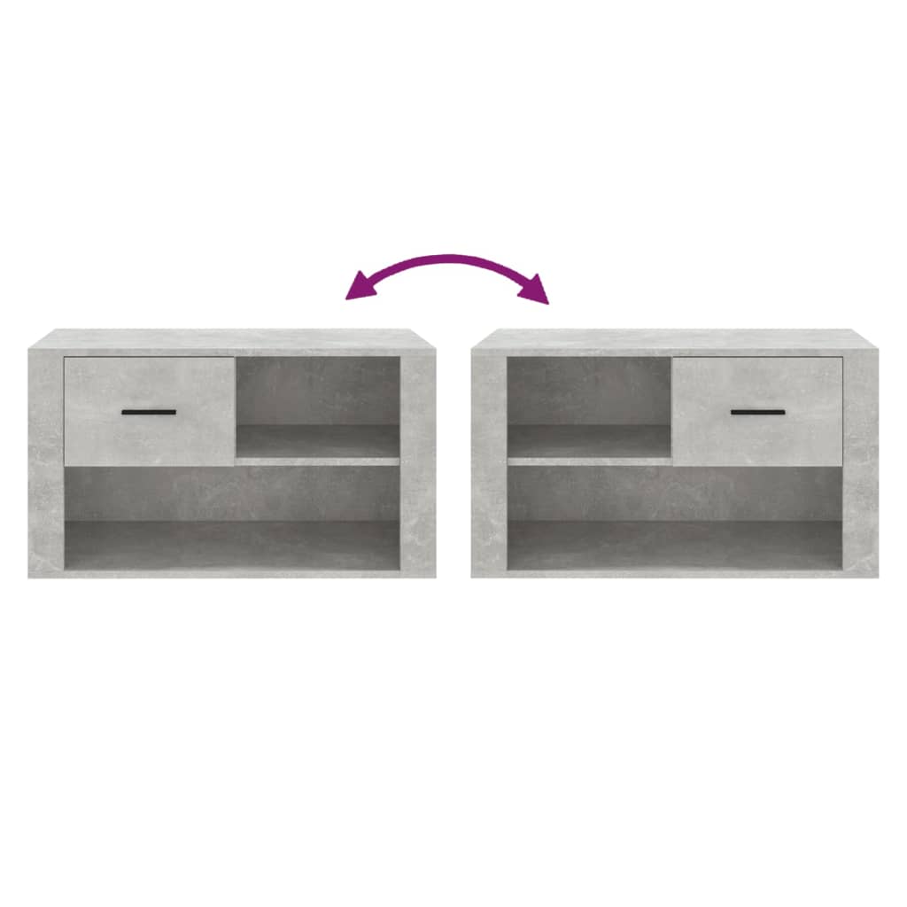 Schoenenkast 80x35x45 cm bewerkt hout betongrijs is nu te koop bij PeponiXL, paradijselijk wonen!