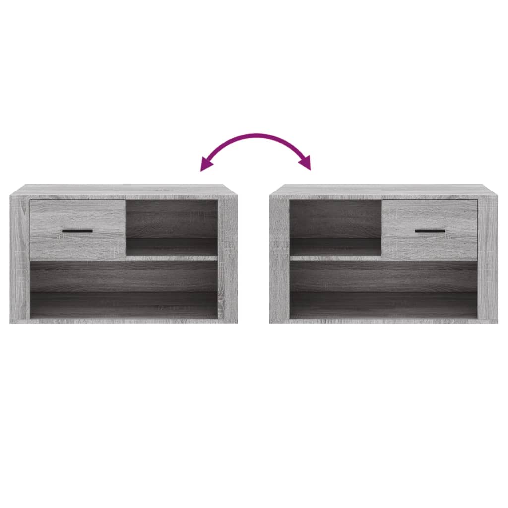 Schoenenkast 80x35x45 cm bewerkt hout grijs sonoma is nu te koop bij PeponiXL, paradijselijk wonen!