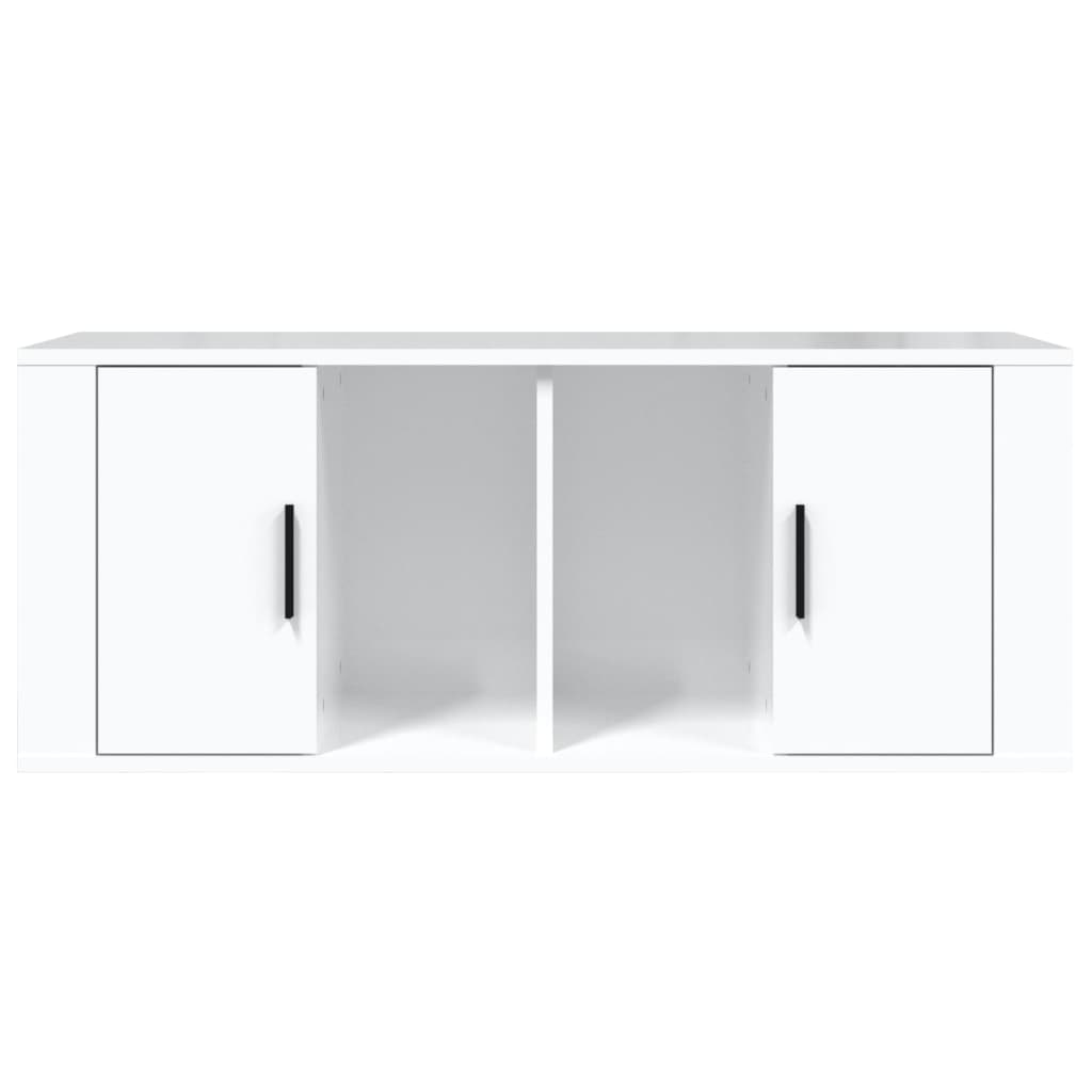 Tv-meubel 100x35x40 cm bewerkt hout hoogglans wit is nu te koop bij PeponiXL, paradijselijk wonen!