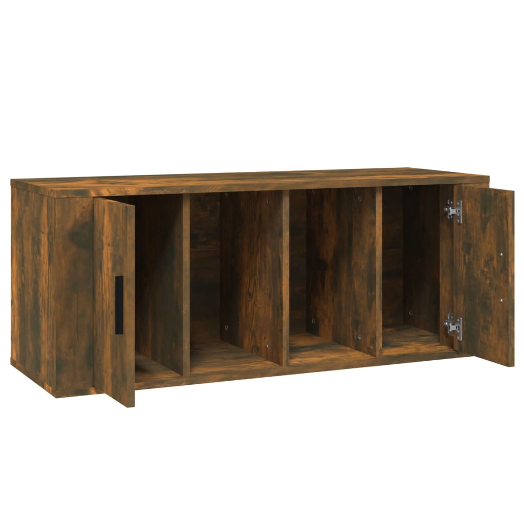 Tv-meubel 100x35x40 cm bewerkt hout gerookt eikenkleurig is nu te koop bij PeponiXL, paradijselijk wonen!