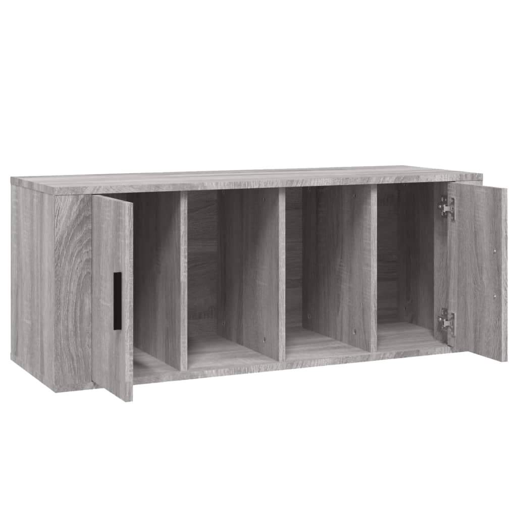 Tv-meubel 100x35x40 cm bewerkt hout grijs sonoma eikenkleurig is nu te koop bij PeponiXL, paradijselijk wonen!
