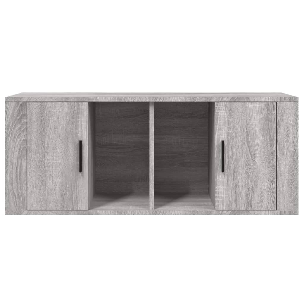 Tv-meubel 100x35x40 cm bewerkt hout grijs sonoma eikenkleurig is nu te koop bij PeponiXL, paradijselijk wonen!