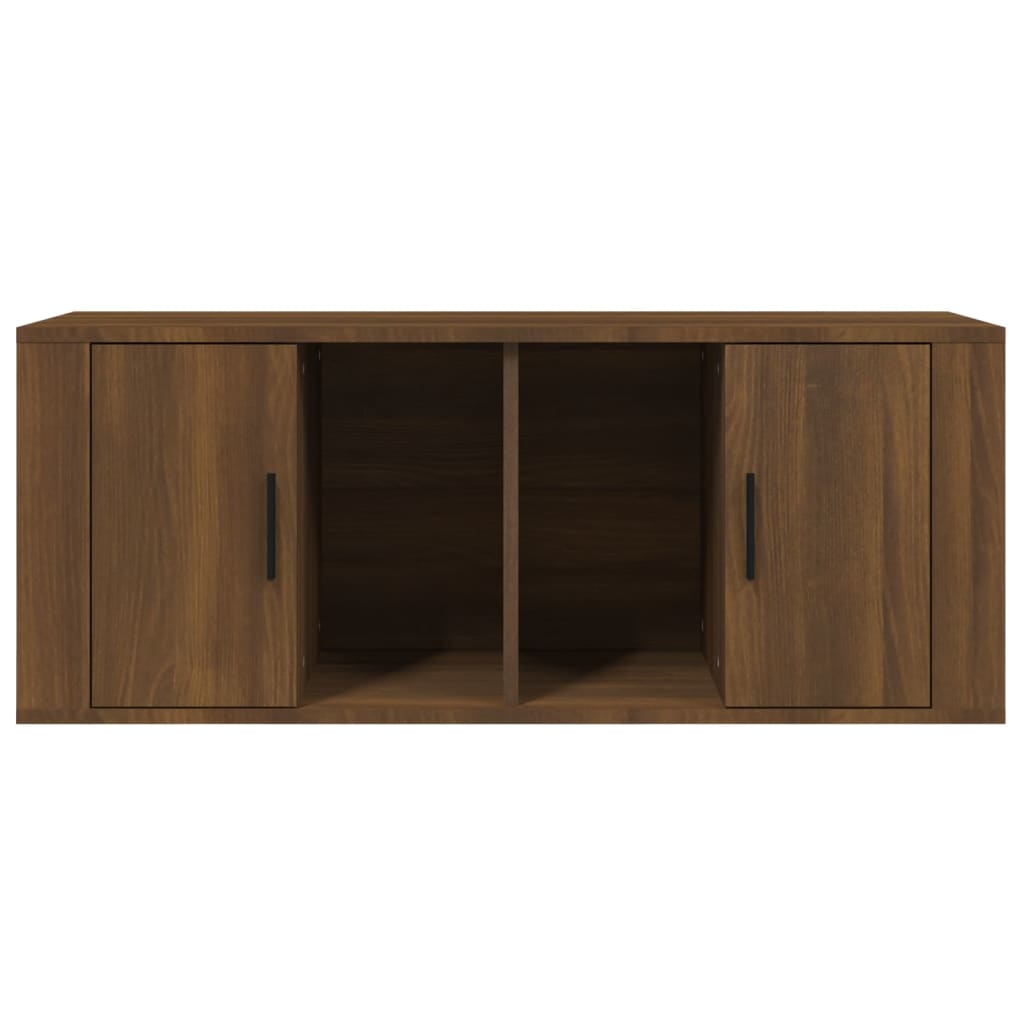 Tv-meubel 100x35x40 cm bewerkt hout bruin eikenkleur is nu te koop bij PeponiXL, paradijselijk wonen!