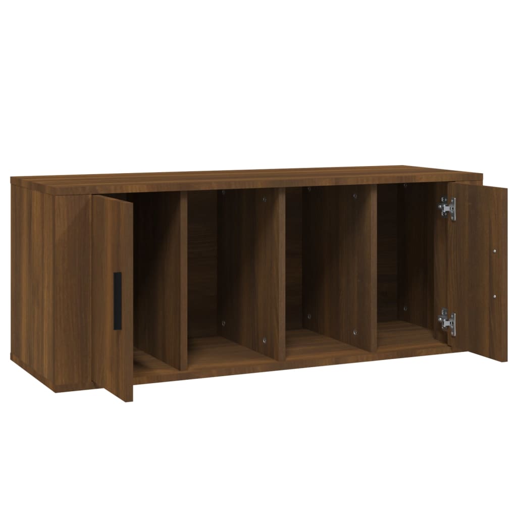 Tv-meubel 100x35x40 cm bewerkt hout bruin eikenkleur is nu te koop bij PeponiXL, paradijselijk wonen!