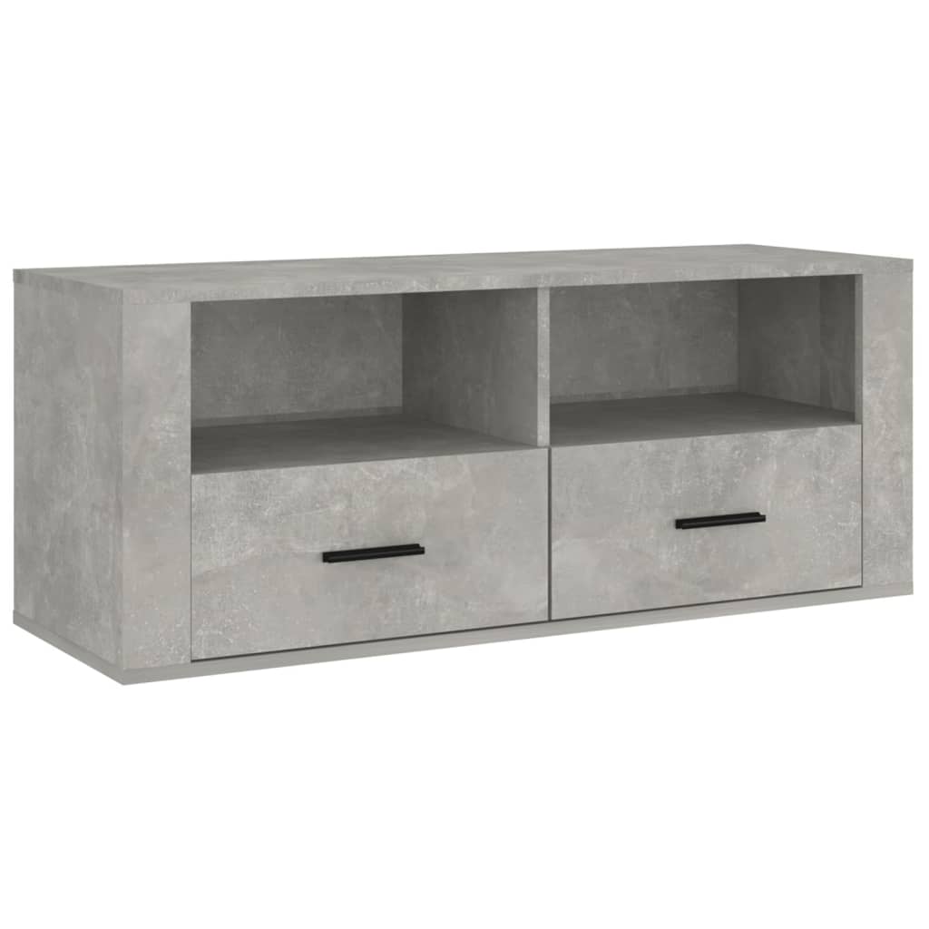 Tv-meubel 100x35x40 cm bewerkt hout betongrijs is nu te koop bij PeponiXL, paradijselijk wonen!