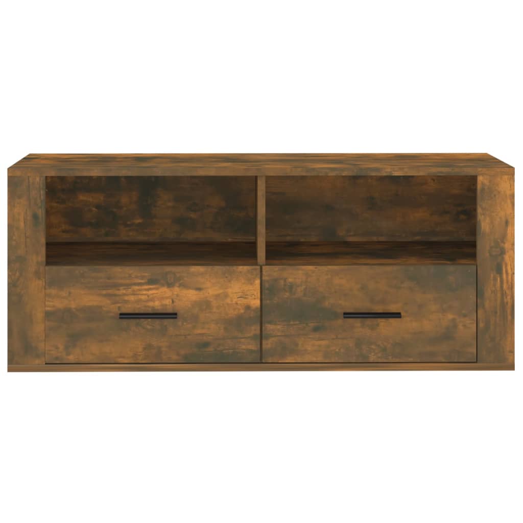 Tv-meubel 100x35x40 cm bewerkt hout gerookt eikenkleurig is nu te koop bij PeponiXL, paradijselijk wonen!