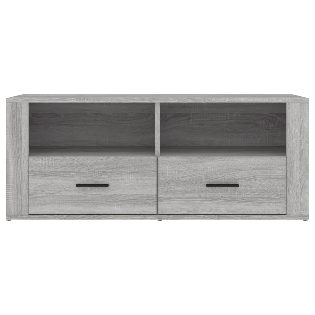 Tv-meubel 100x35x40 cm bewerkt hout grijs sonoma eikenkleurig is nu te koop bij PeponiXL, paradijselijk wonen!