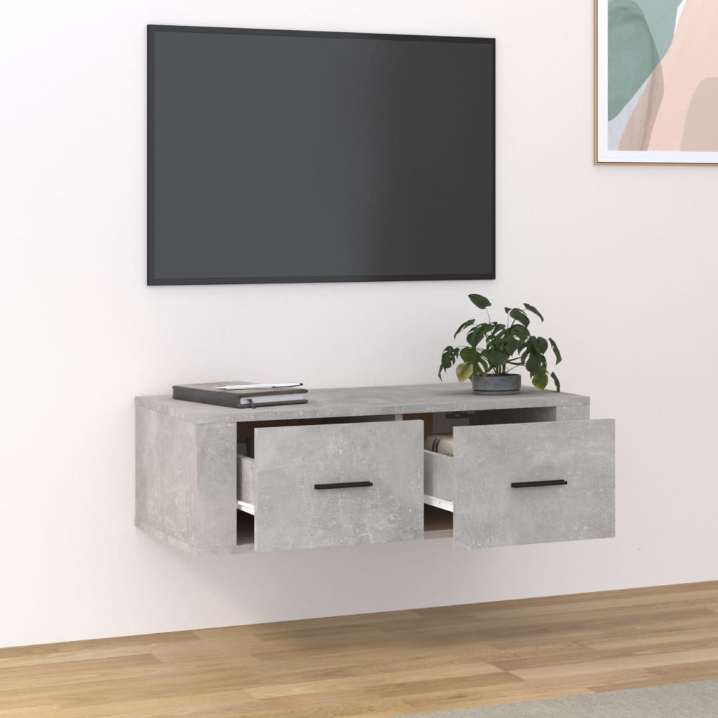 Tv-hangmeubel 80x36x25 cm bewerkt hout betongrijs is nu te koop bij PeponiXL, paradijselijk wonen!