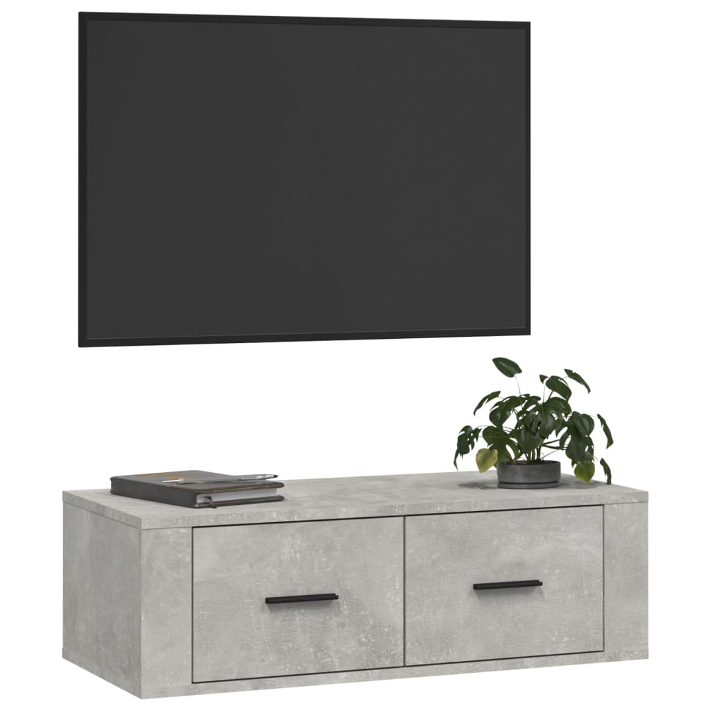 Tv-hangmeubel 80x36x25 cm bewerkt hout betongrijs is nu te koop bij PeponiXL, paradijselijk wonen!