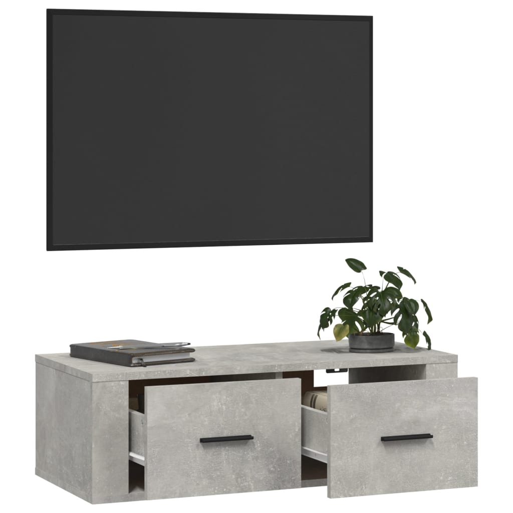 Tv-hangmeubel 80x36x25 cm bewerkt hout betongrijs is nu te koop bij PeponiXL, paradijselijk wonen!