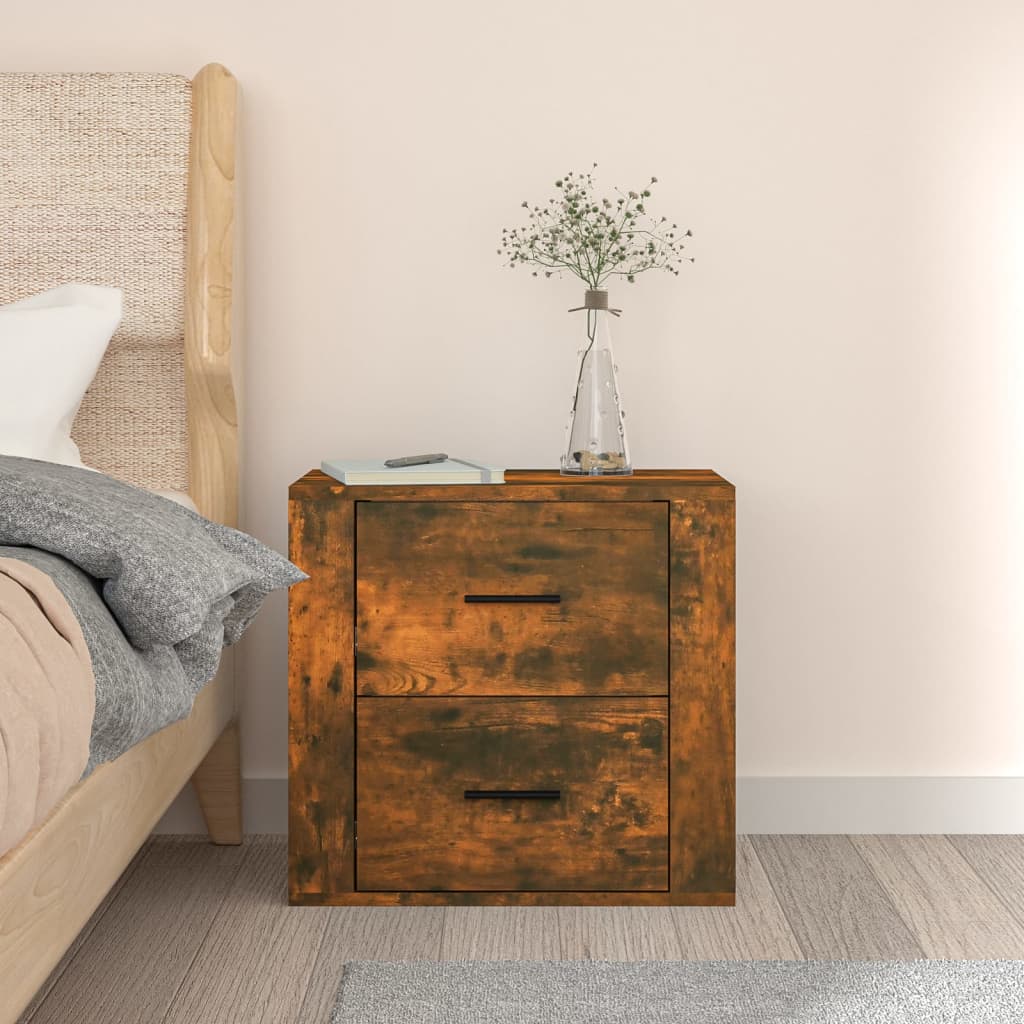Nachtkastje wandgemonteerd 50x36x47 cm gerookt eikenkleurig is nu te koop bij PeponiXL, paradijselijk wonen!