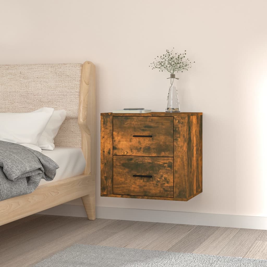 Nachtkastje wandgemonteerd 50x36x47 cm gerookt eikenkleurig is nu te koop bij PeponiXL, paradijselijk wonen!