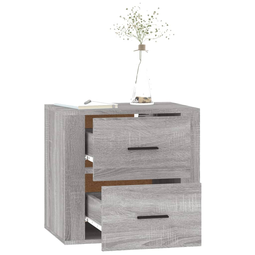 Nachtkastje wandgemonteerd 50x36x47 cm grijs sonoma eikenkleur is nu te koop bij PeponiXL, paradijselijk wonen!