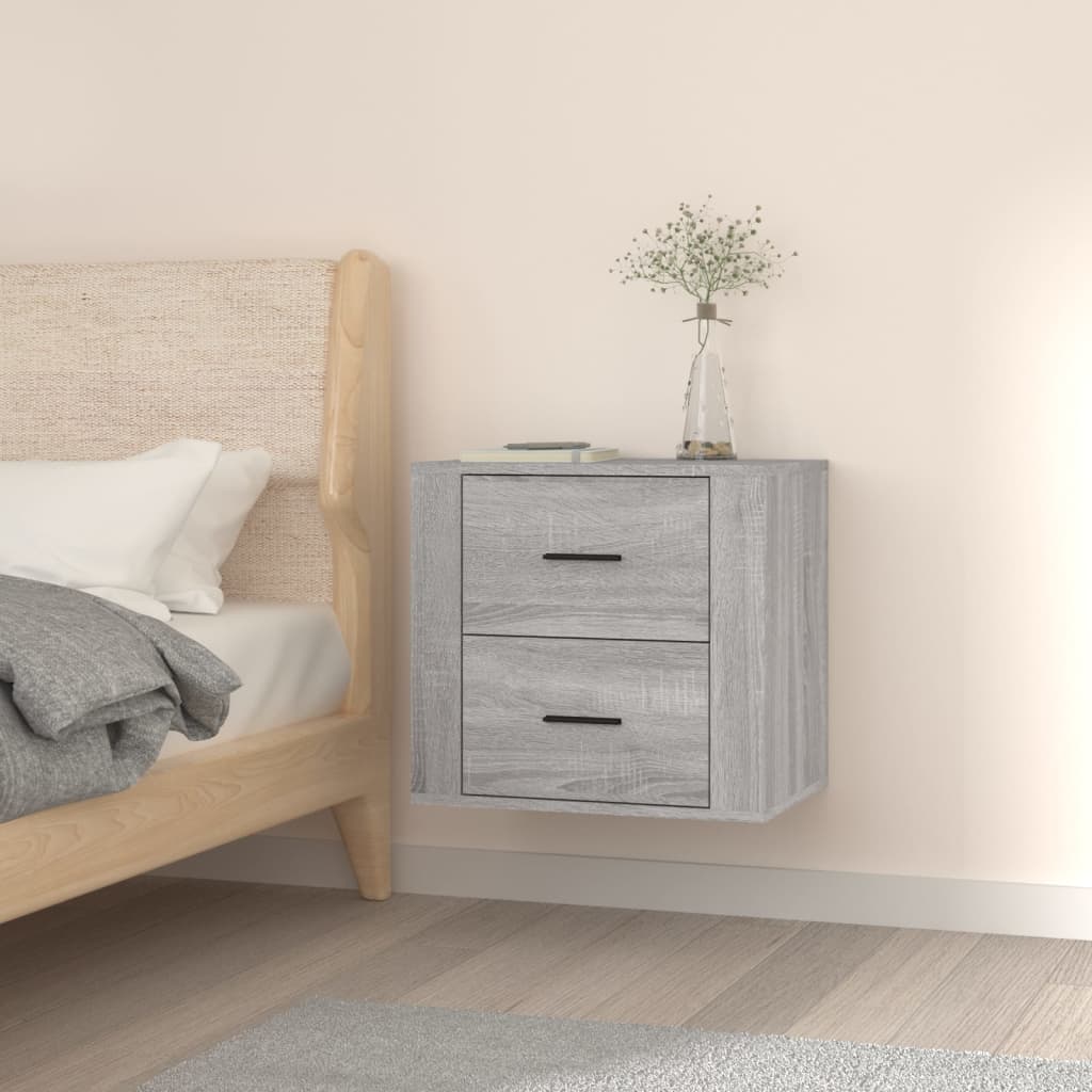 Nachtkastje wandgemonteerd 50x36x47 cm grijs sonoma eikenkleur is nu te koop bij PeponiXL, paradijselijk wonen!