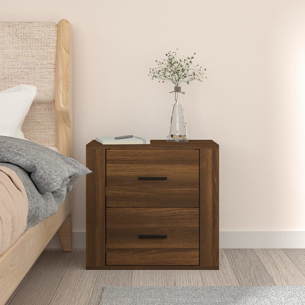 Nachtkastje wandgemonteerd 50x36x47 cm bruin eikenkleur is nu te koop bij PeponiXL, paradijselijk wonen!