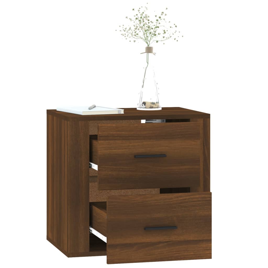 Nachtkastje wandgemonteerd 50x36x47 cm bruin eikenkleur is nu te koop bij PeponiXL, paradijselijk wonen!