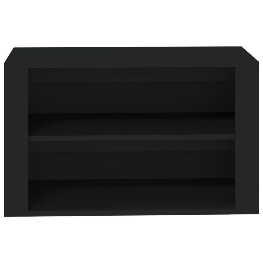 Schoenenrek 75x35x45 cm bewerkt hout zwart is nu te koop bij PeponiXL, paradijselijk wonen!