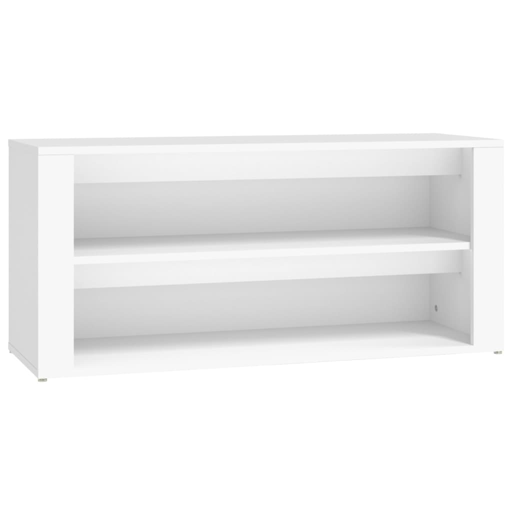 Schoenenrek 100x35x45 cm bewerkt hout wit is nu te koop bij PeponiXL, paradijselijk wonen!