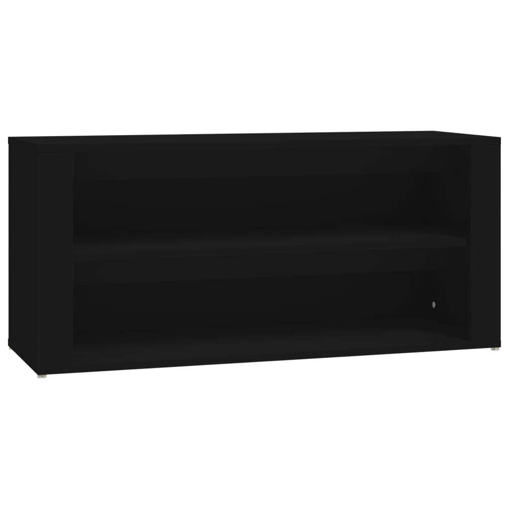Schoenenrek 100x35x45 cm bewerkt hout zwart is nu te koop bij PeponiXL, paradijselijk wonen!