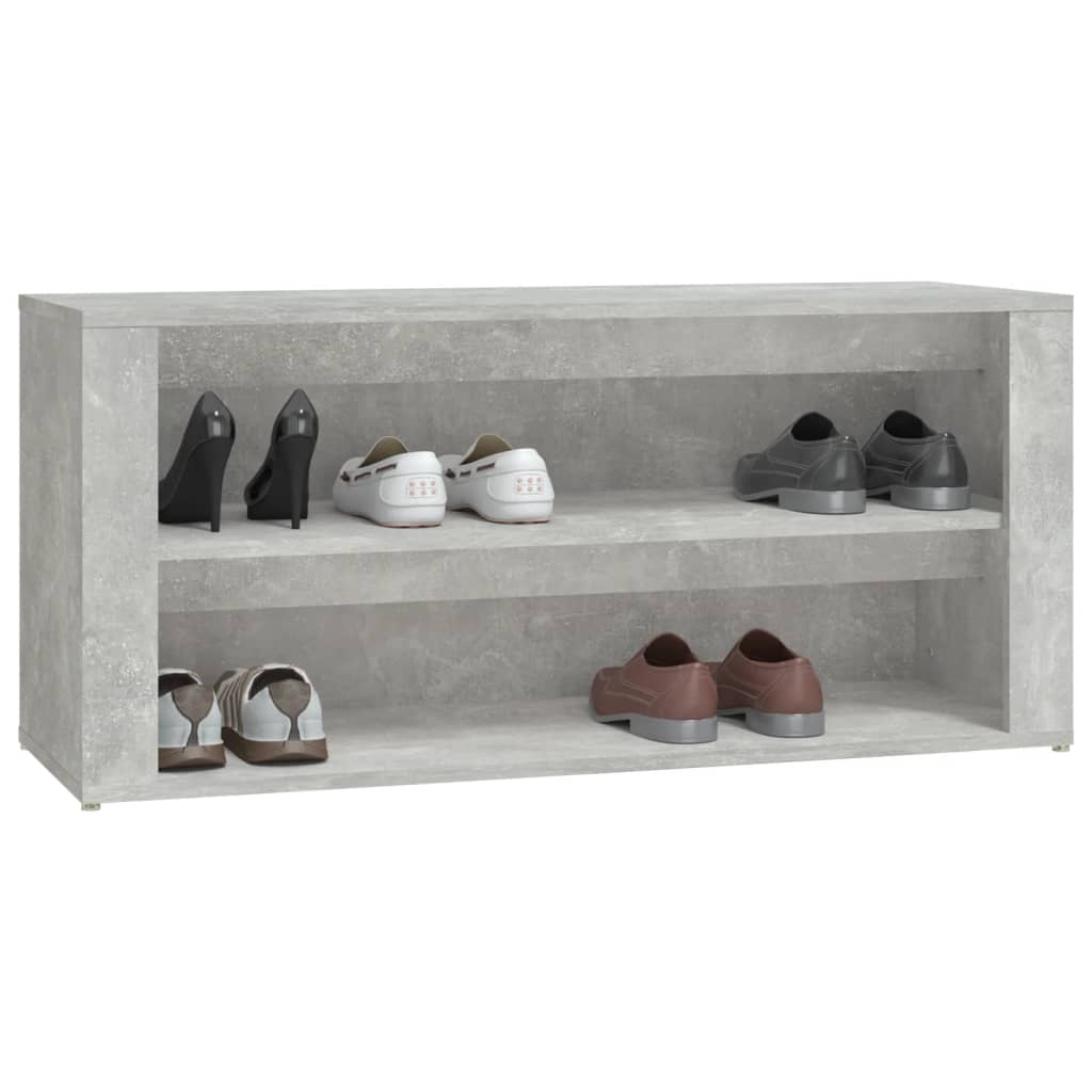 Schoenenrek 100x35x45 cm bewerkt hout betongrijs is nu te koop bij PeponiXL, paradijselijk wonen!