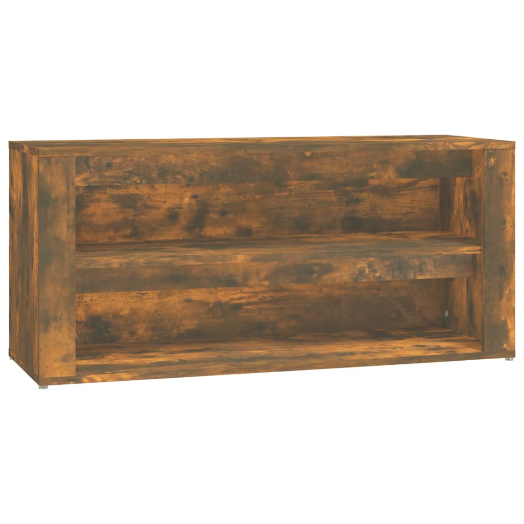 Schoenenrek 100x35x45 cm bewerkt hout gerookt eikenkleurig is nu te koop bij PeponiXL, paradijselijk wonen!