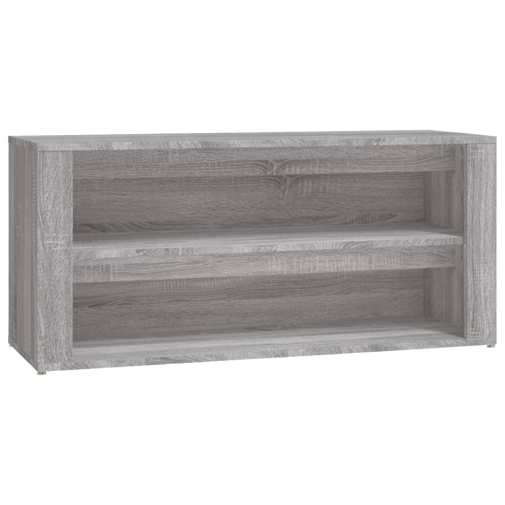 Schoenenrek 100x35x45 cm bewerkt hout grijs sonoma eikenkleur is nu te koop bij PeponiXL, paradijselijk wonen!