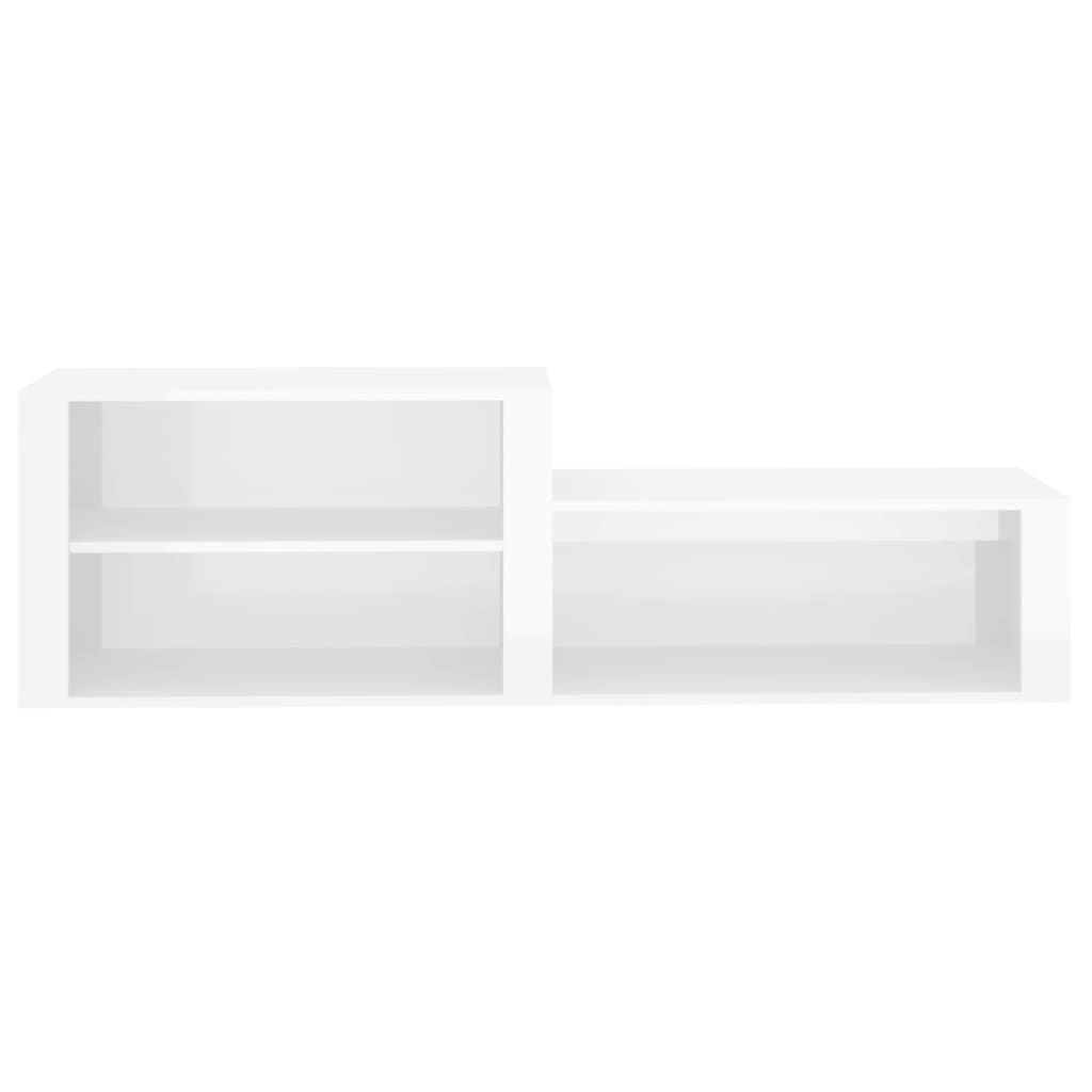 Schoenenkast 150x35x45 cm bewerkt hout hoogglans wit is nu te koop bij PeponiXL, paradijselijk wonen!