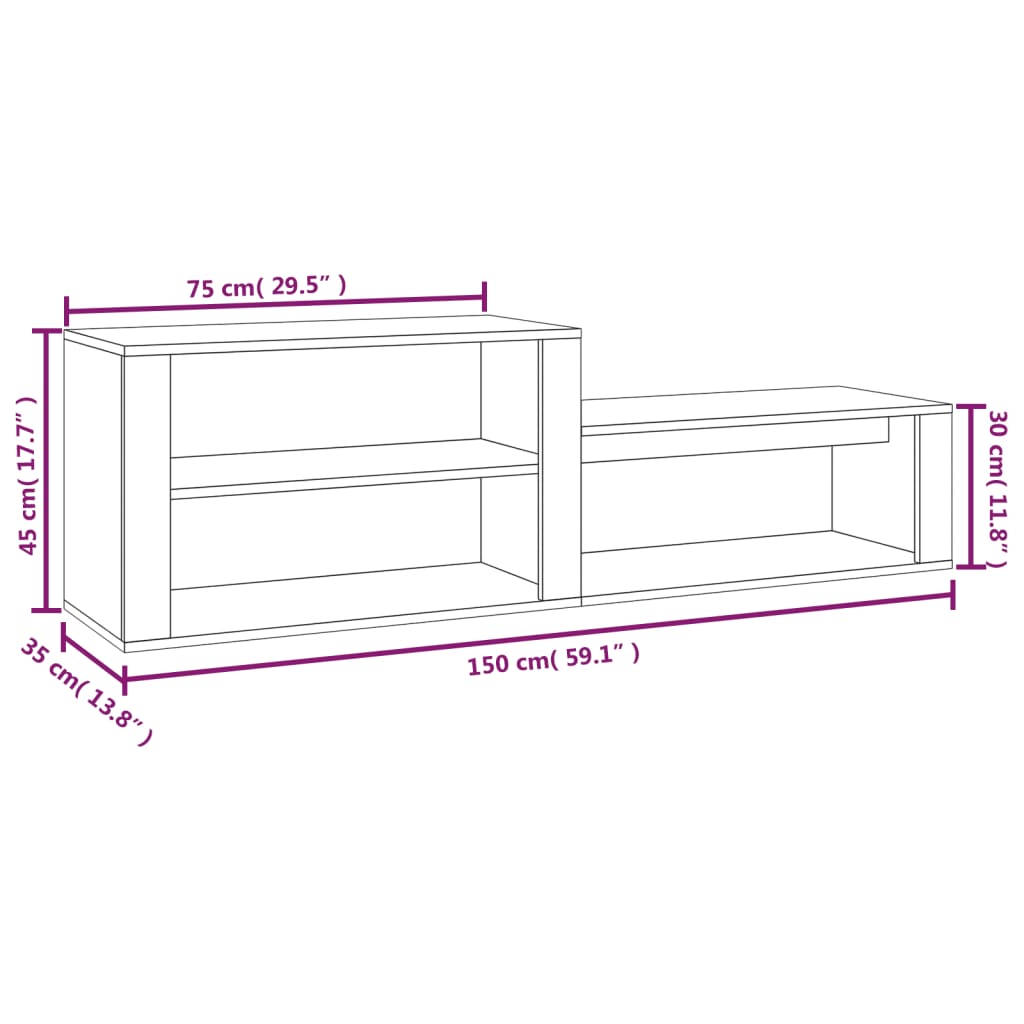 Schoenenkast 150x35x45 cm bewerkt hout hoogglans wit is nu te koop bij PeponiXL, paradijselijk wonen!