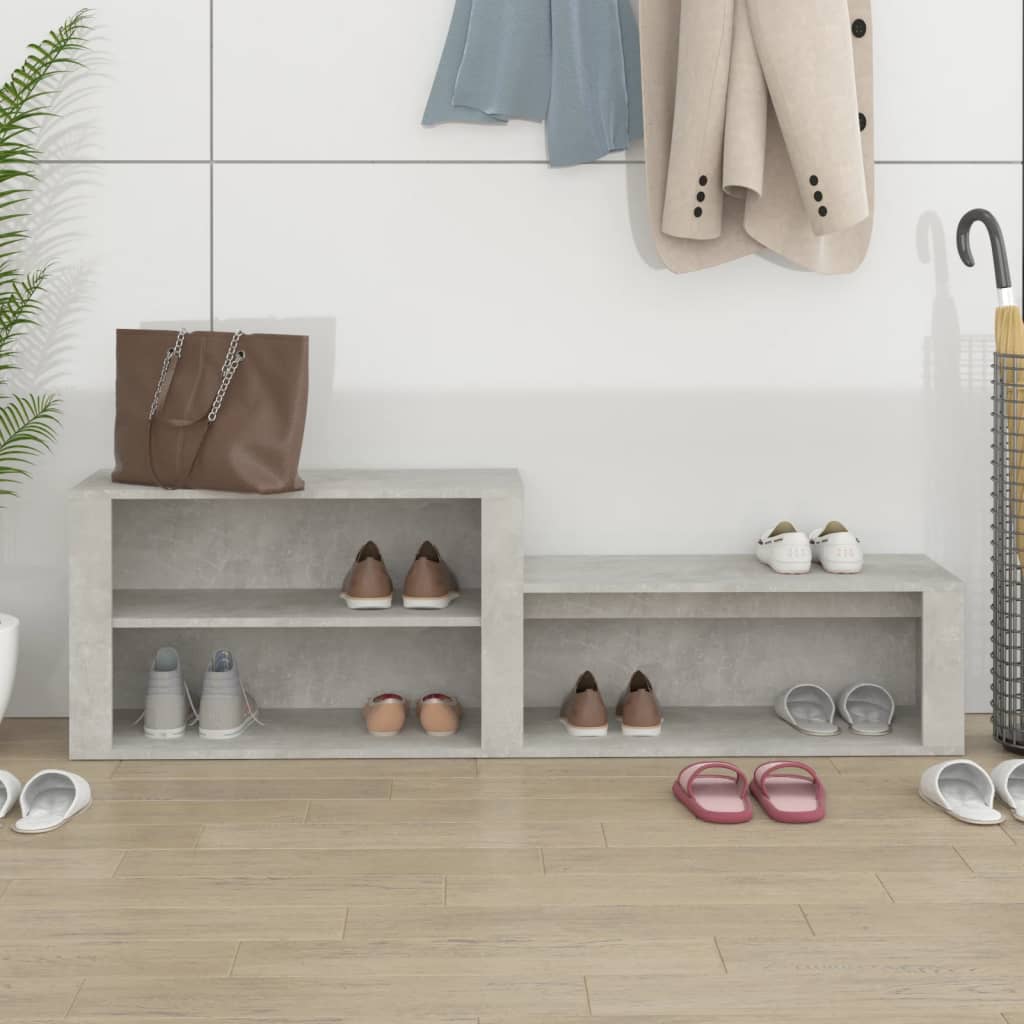Schoenenkast 150x35x45 cm bewerkt hout betongrijs is nu te koop bij PeponiXL, paradijselijk wonen!