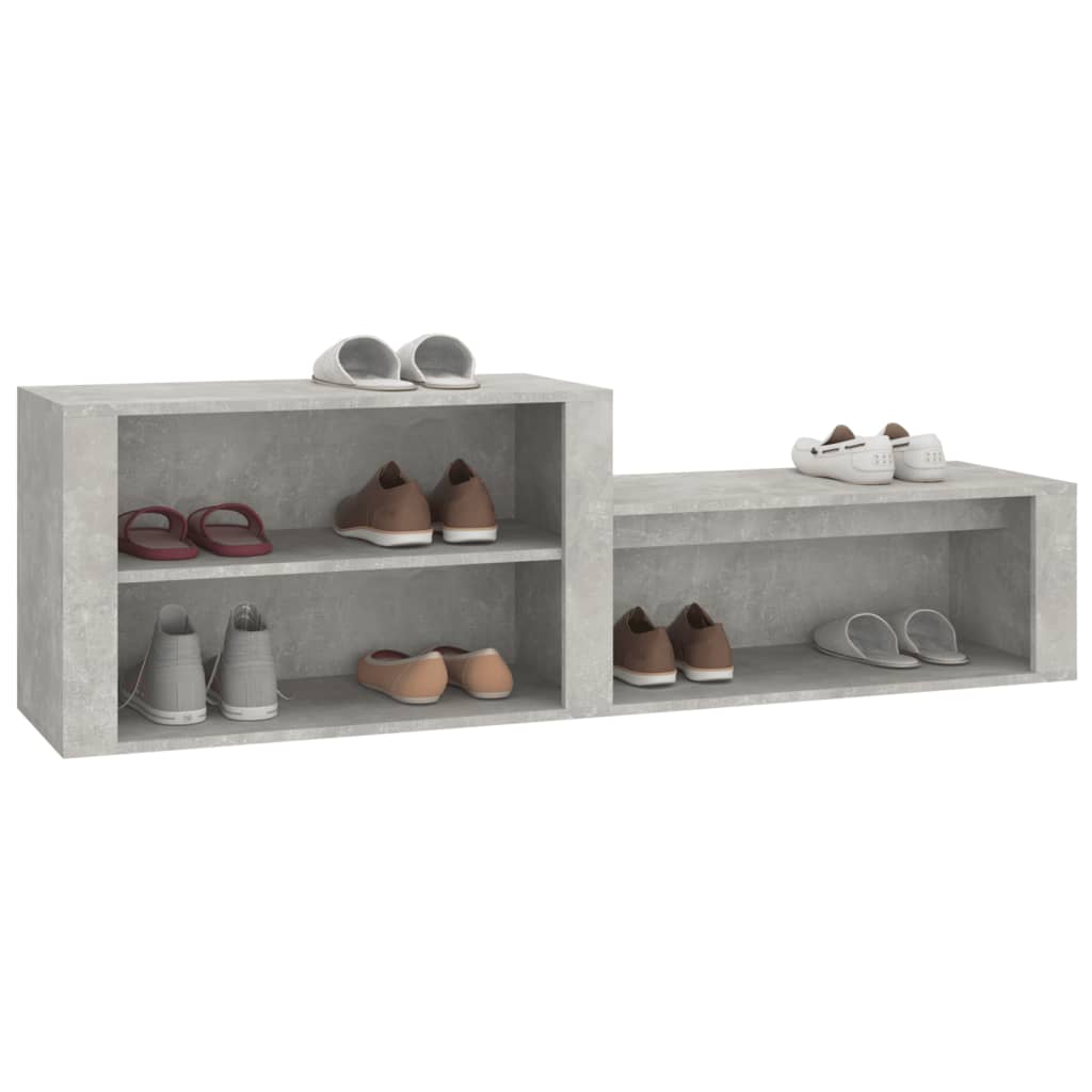 Schoenenkast 150x35x45 cm bewerkt hout betongrijs is nu te koop bij PeponiXL, paradijselijk wonen!
