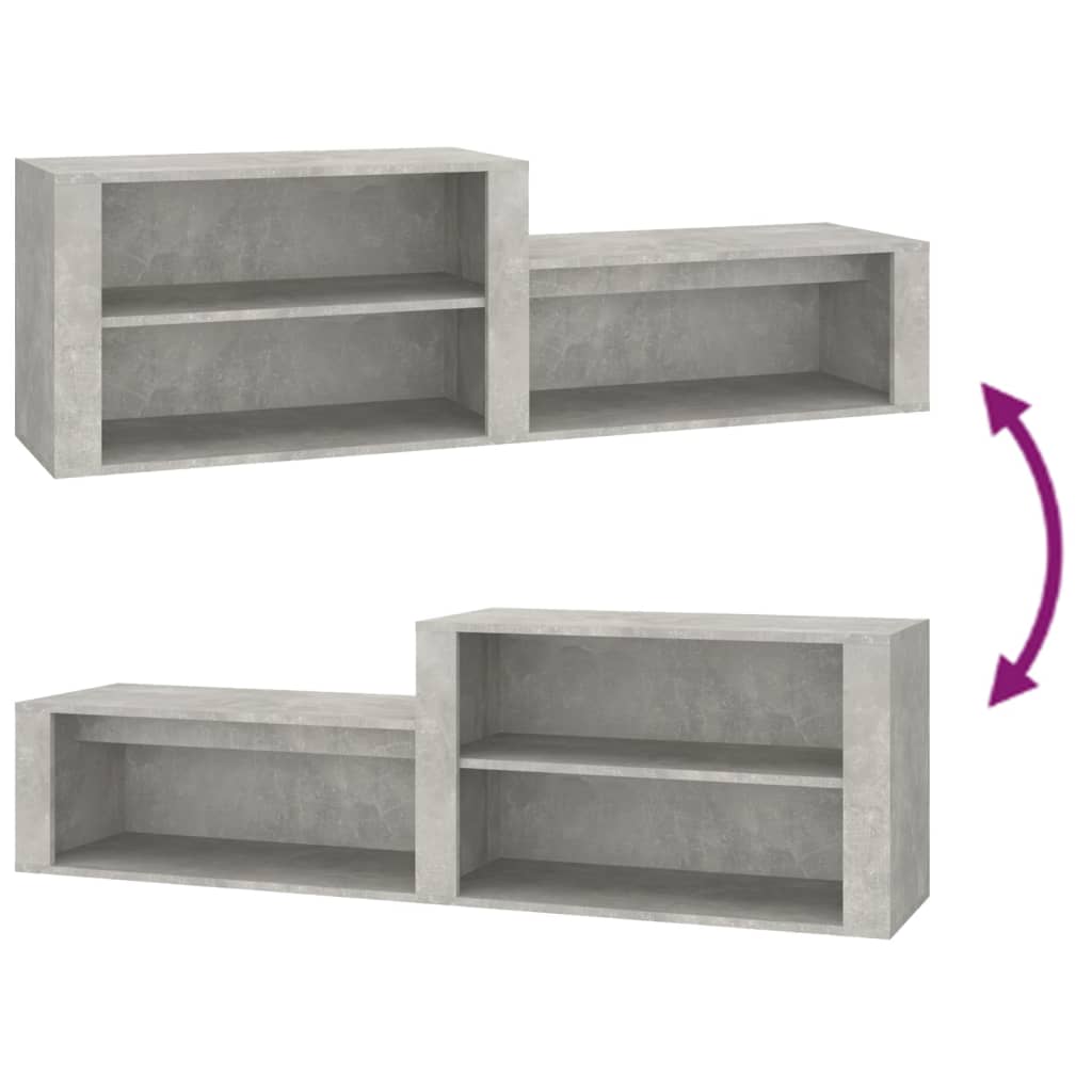 Schoenenkast 150x35x45 cm bewerkt hout betongrijs is nu te koop bij PeponiXL, paradijselijk wonen!
