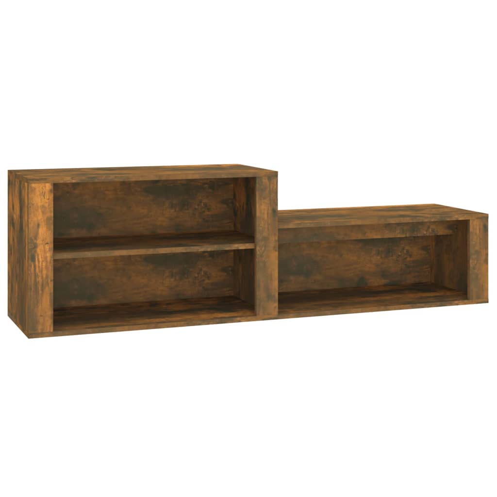 Schoenenkast 150x35x45 cm bewerkt hout gerookt eikenkleurig is nu te koop bij PeponiXL, paradijselijk wonen!