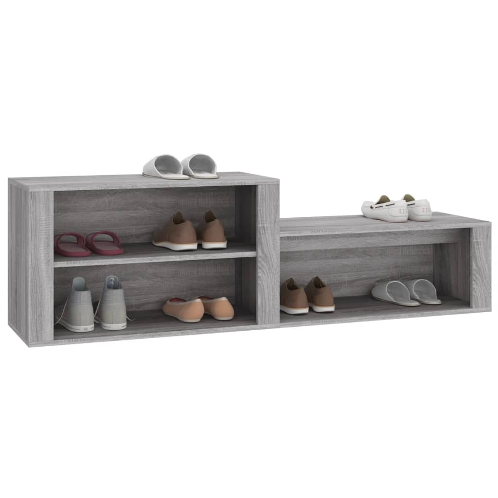 Schoenenkast 150x35x45 cm bewerkt hout grijs sonoma is nu te koop bij PeponiXL, paradijselijk wonen!