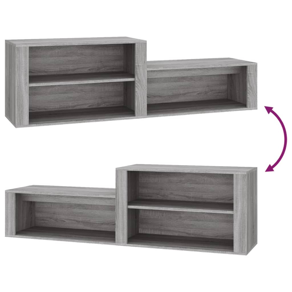 Schoenenkast 150x35x45 cm bewerkt hout grijs sonoma is nu te koop bij PeponiXL, paradijselijk wonen!