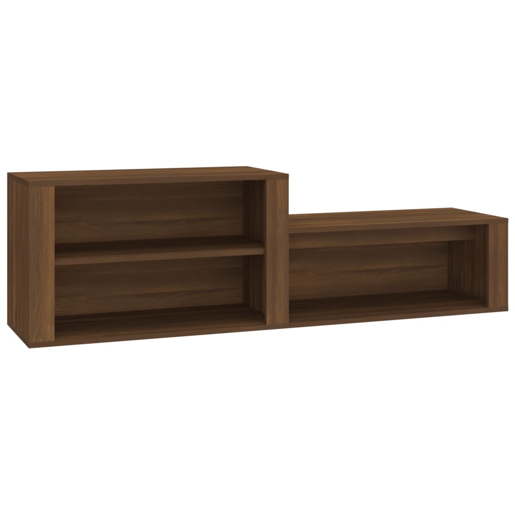 Schoenenkast 150x35x45 cm bewerkt hout bruin eikenkleur is nu te koop bij PeponiXL, paradijselijk wonen!