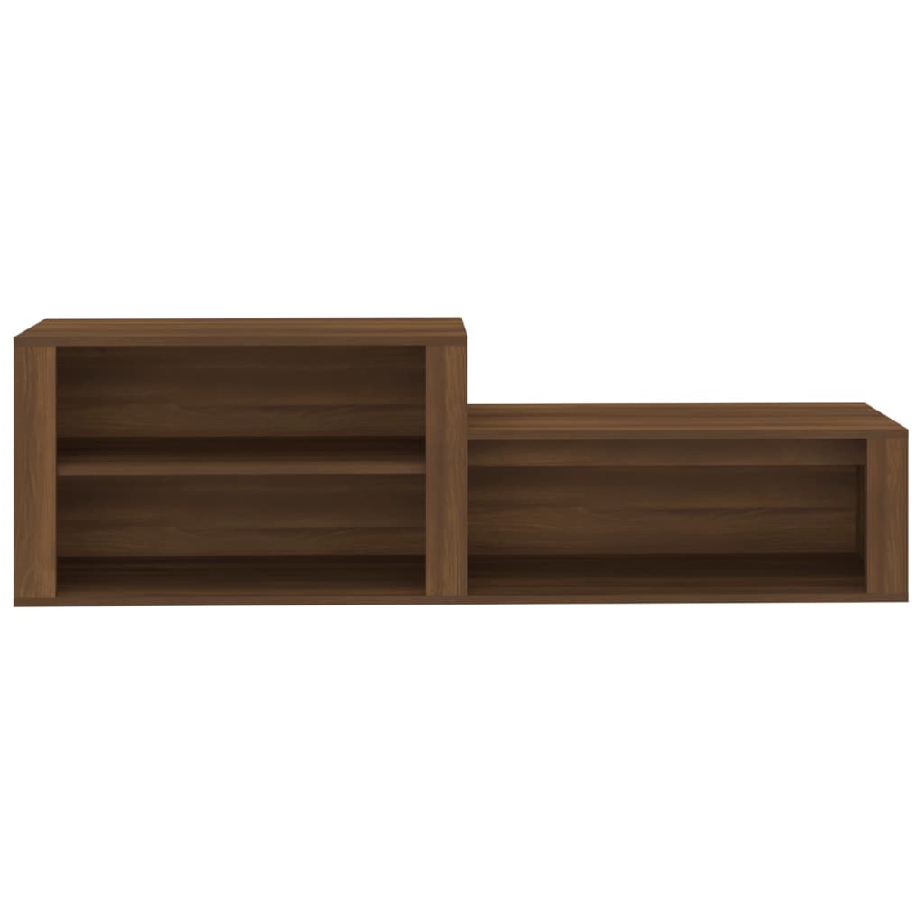 Schoenenkast 150x35x45 cm bewerkt hout bruin eikenkleur is nu te koop bij PeponiXL, paradijselijk wonen!