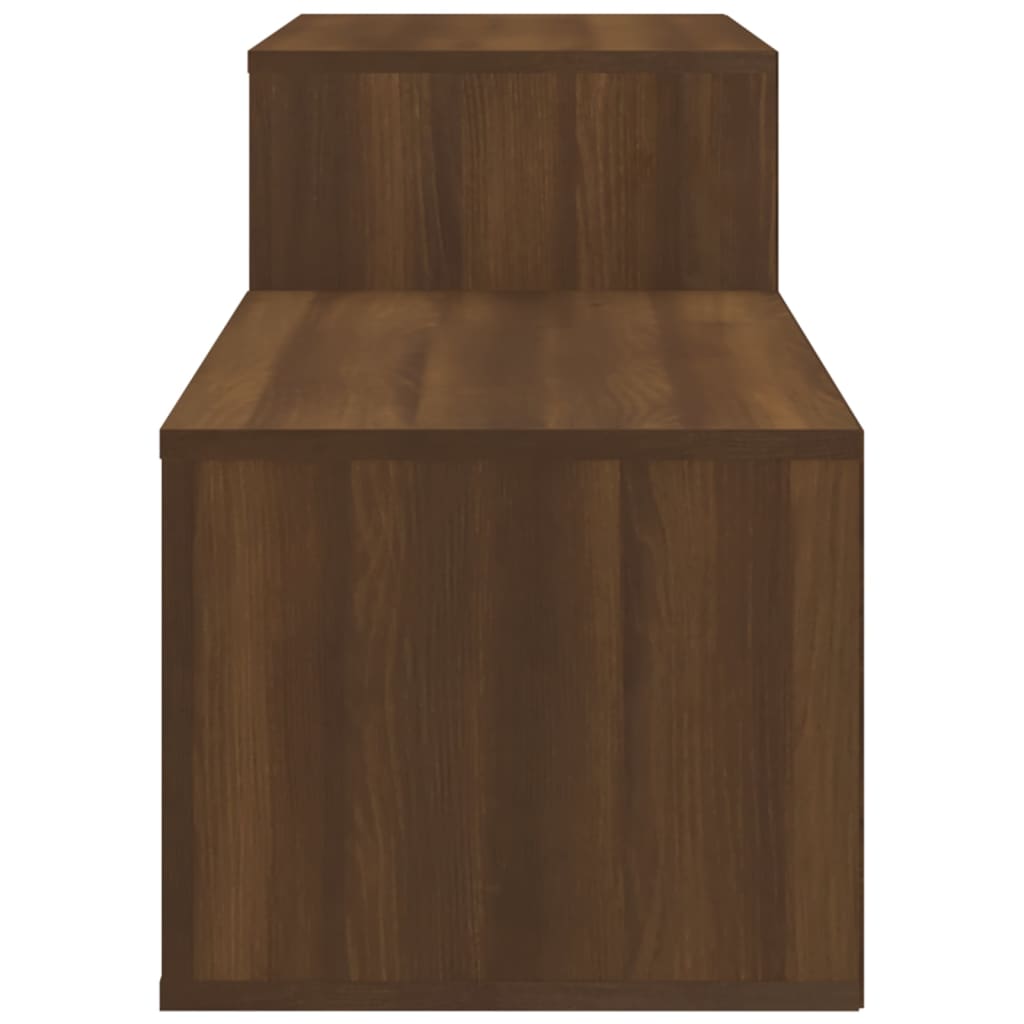Schoenenkast 150x35x45 cm bewerkt hout bruin eikenkleur is nu te koop bij PeponiXL, paradijselijk wonen!