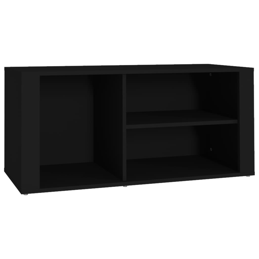 Schoenenkast 100x35x45 cm bewerkt hout zwart is nu te koop bij PeponiXL, paradijselijk wonen!