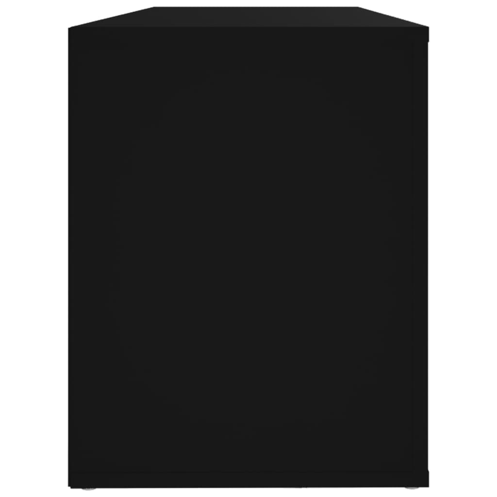 Schoenenkast 100x35x45 cm bewerkt hout zwart is nu te koop bij PeponiXL, paradijselijk wonen!