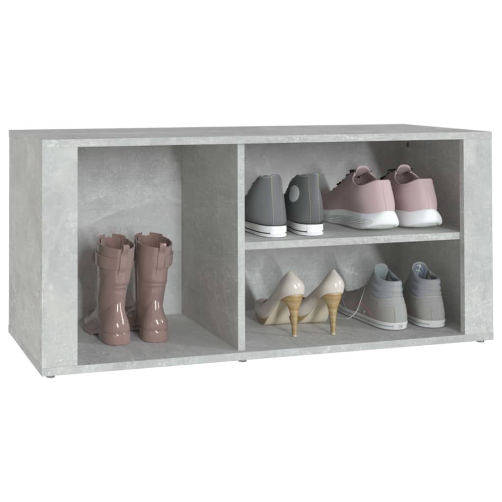Schoenenkast 100x35x45 cm bewerkt hout betongrijs is nu te koop bij PeponiXL, paradijselijk wonen!
