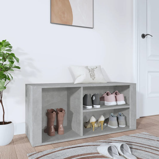 Schoenenkast 100x35x45 cm bewerkt hout betongrijs is nu te koop bij PeponiXL, paradijselijk wonen!