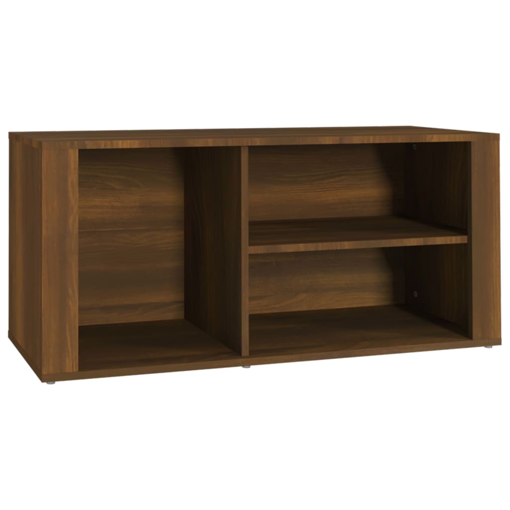 Schoenenkast 100x35x45 cm bewerkt hout bruin eikenkleur is nu te koop bij PeponiXL, paradijselijk wonen!