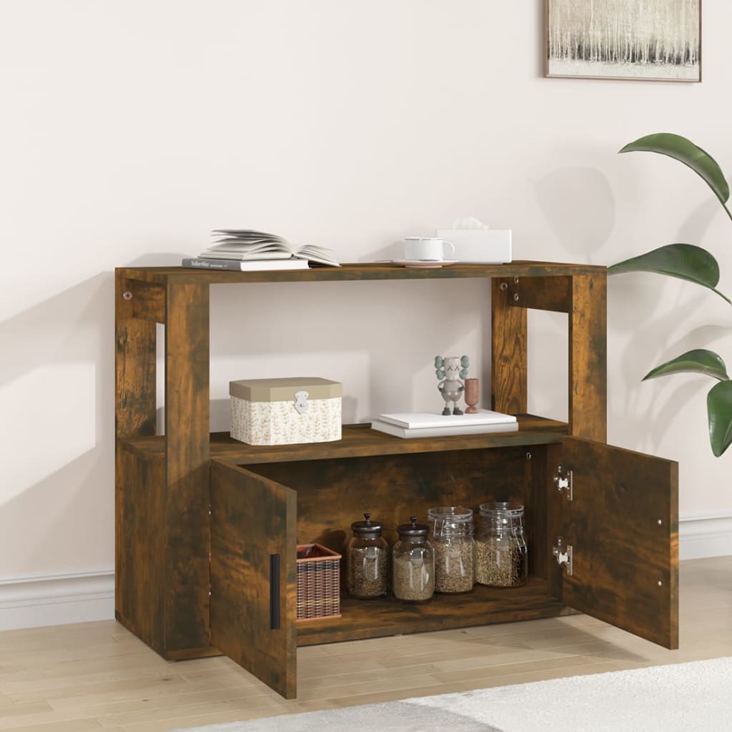 Dressoir 80x30x60 cm bewerkt hout gerookt eikenkleurig is nu te koop bij PeponiXL, paradijselijk wonen!