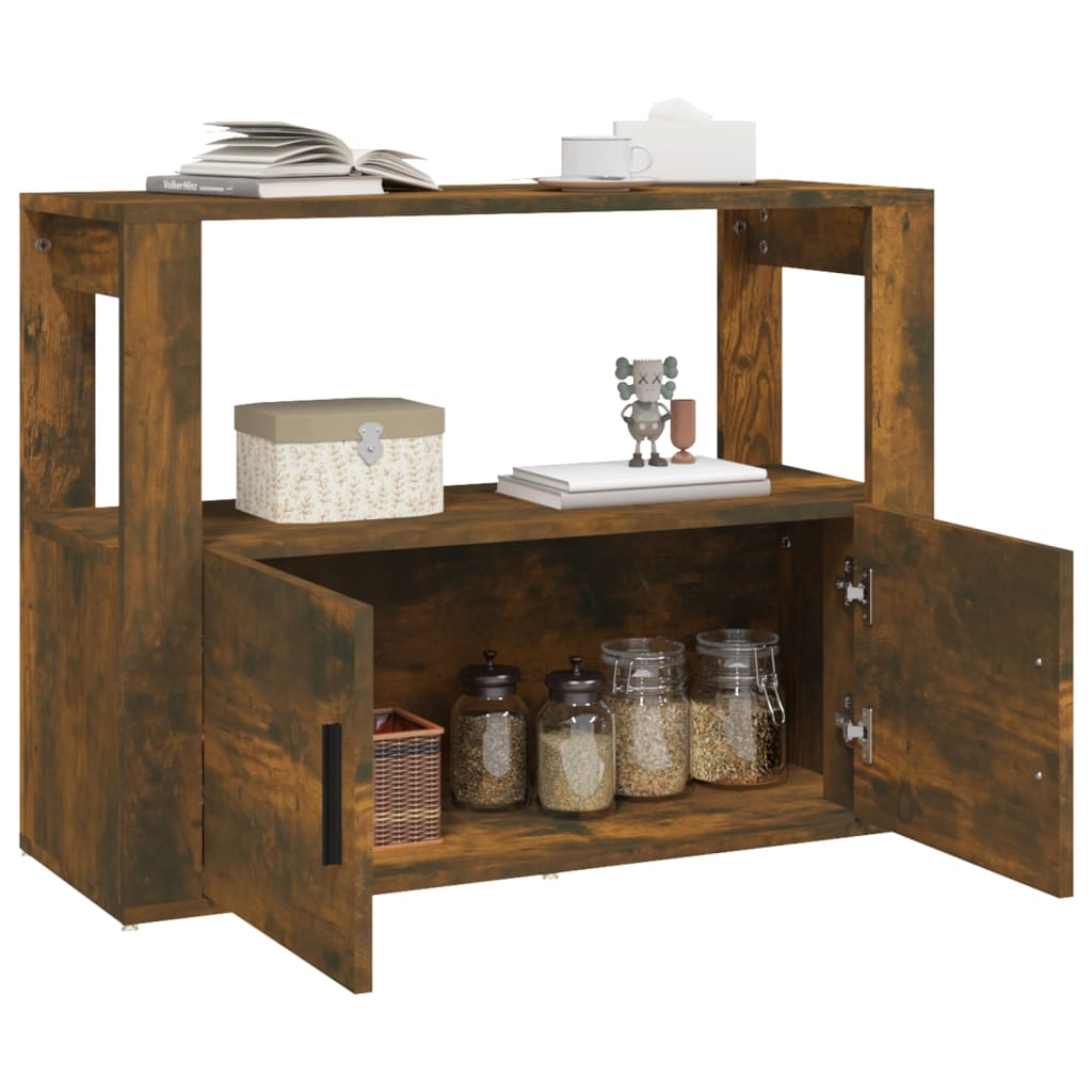Dressoir 80x30x60 cm bewerkt hout gerookt eikenkleurig is nu te koop bij PeponiXL, paradijselijk wonen!